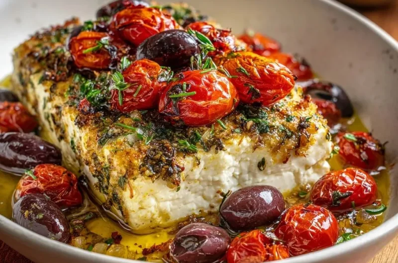Herb-Crusted Cod with Roasted Tomatoes and Olives