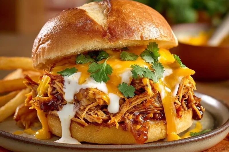 Loaded BBQ Pulled Chicken Sandwich