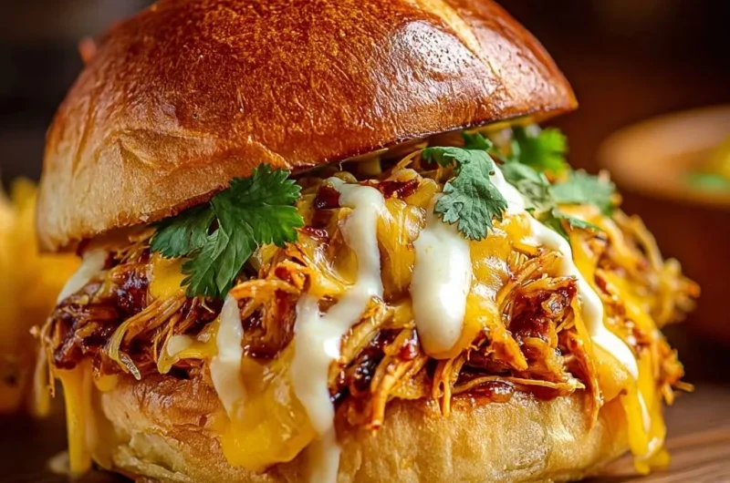 Loaded Pulled Chicken Brioche Burger