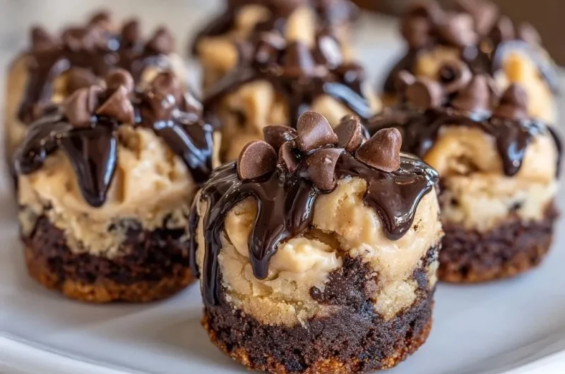 Mini Peanut Butter Brownie Cheesecakes