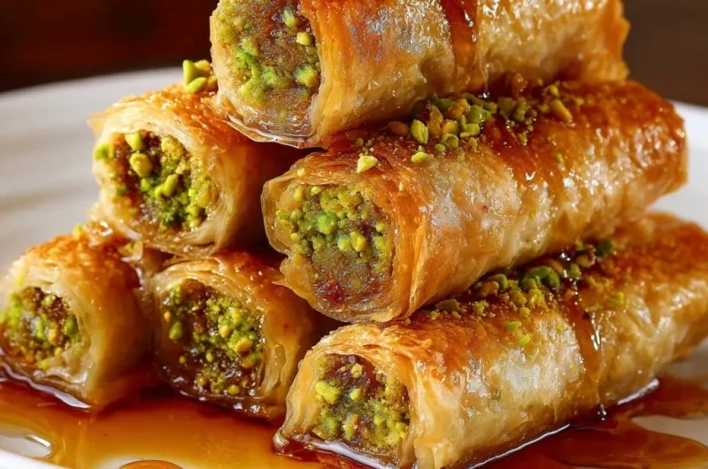 Pistachio Baklava Rolls