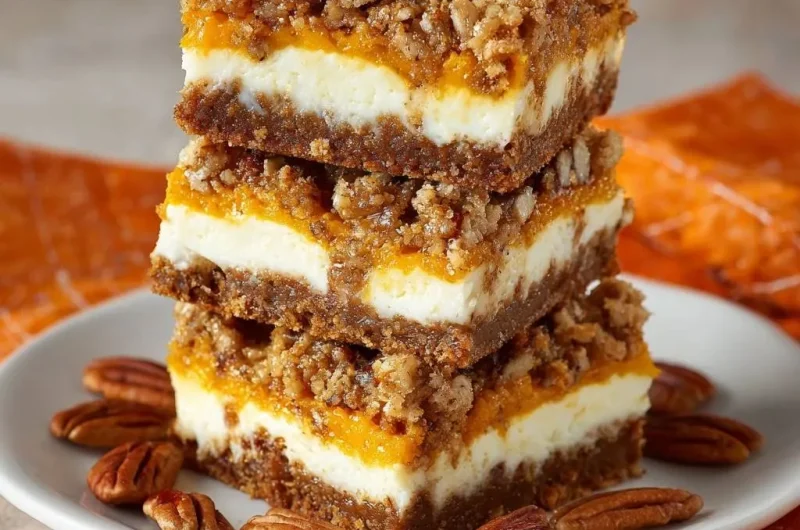 Pumpkin Pecan Cheesecake Bars