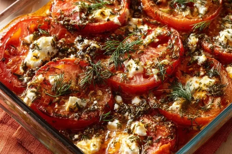 Roasted Tomatoes with Feta and Dill