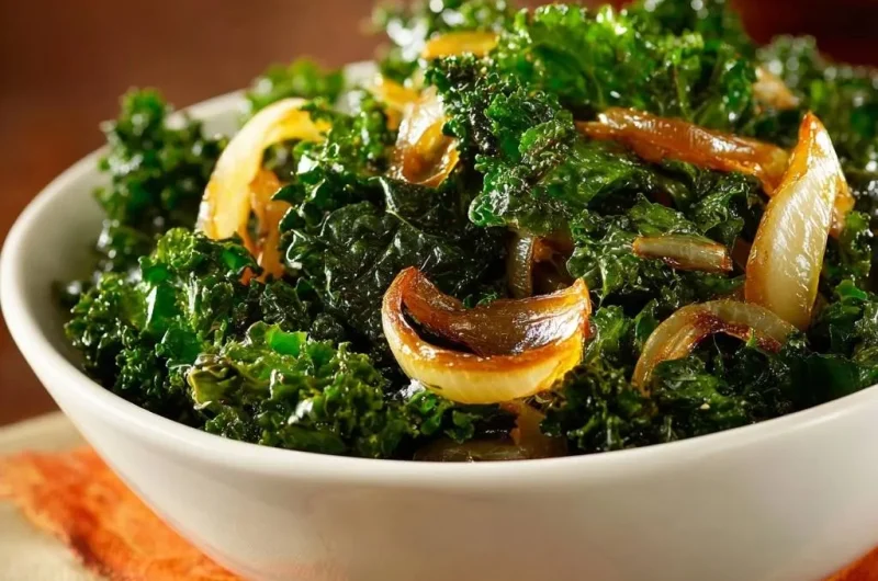 Sauteed Kale with Caramelized Onions