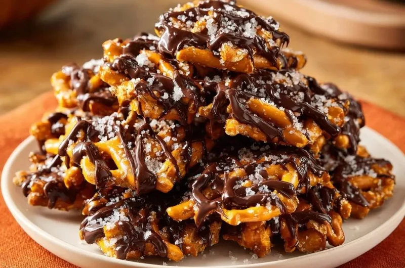 Sea Salt Chocolate Pretzel Clusters