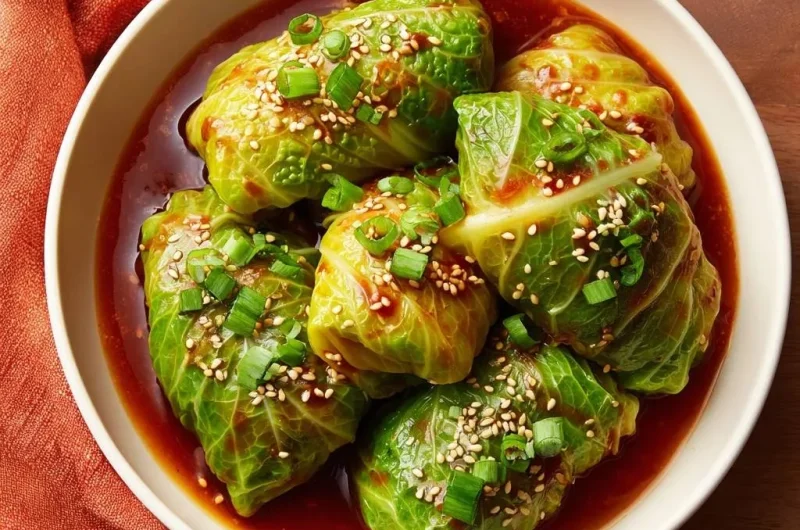 Soy-Glazed Napa Cabbage Rolls