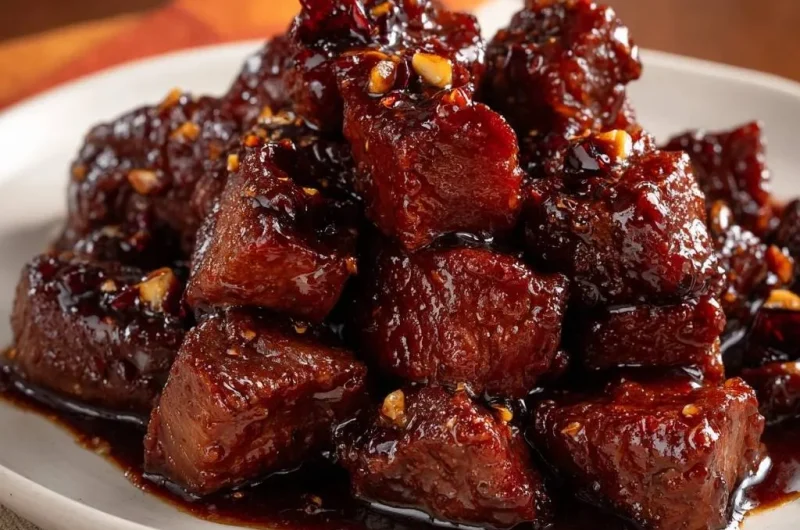 Spicy Glazed Beef Bites with Peanuts