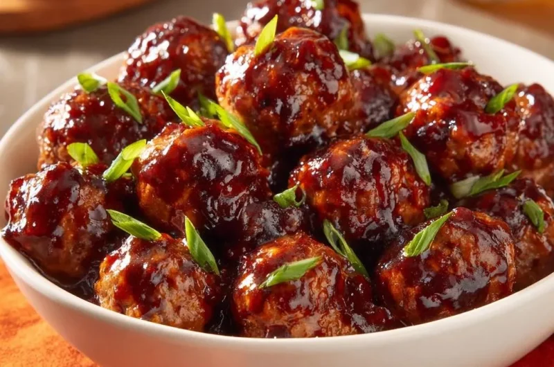 Sticky Glazed Beef Meatballs