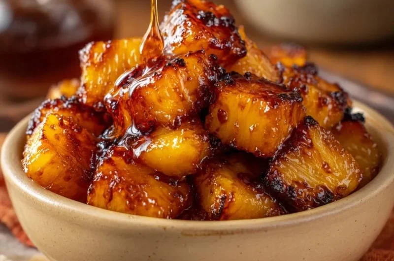 Sticky Honey Glazed Pineapple