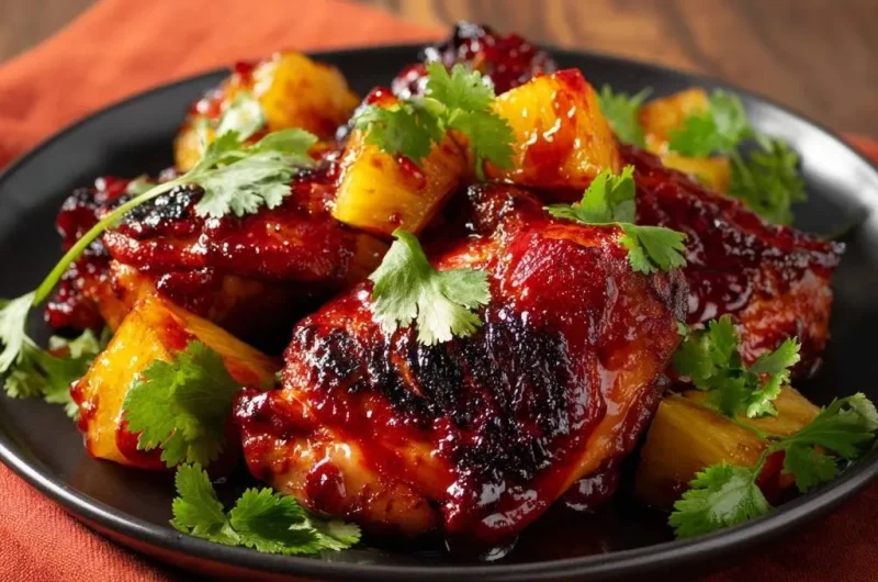 Sticky Pineapple Glazed Chicken Wings