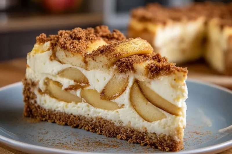Streusel Pear Cheesecake