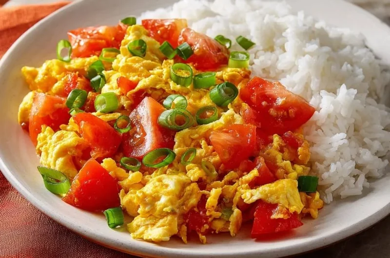 Tomato Scrambled Eggs with Rice