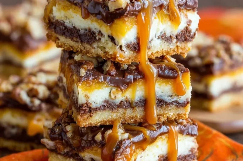 Turtle Cheesecake Bars