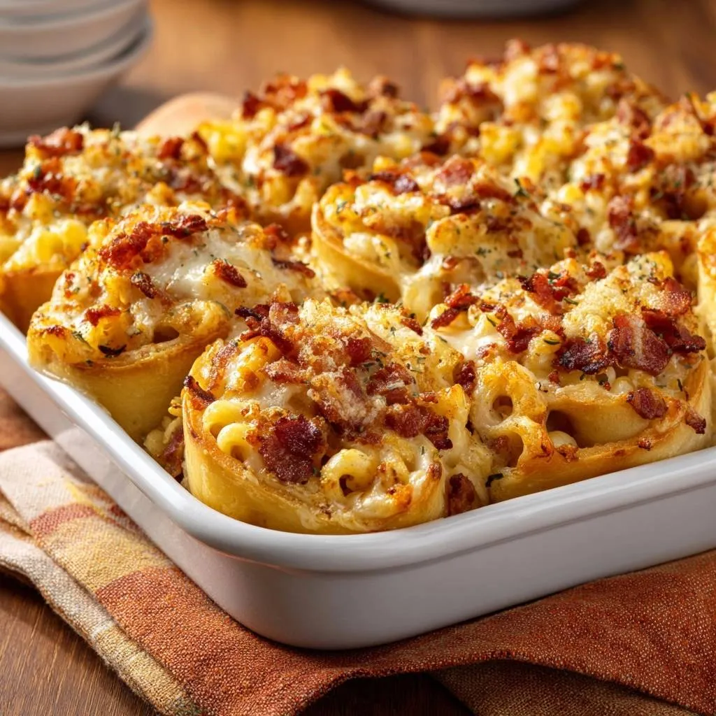 Bacon Mac and Cheese Pull-Apart Rolls - recipe image