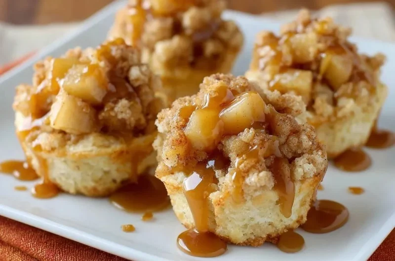 Caramel Apple Crumb Muffins