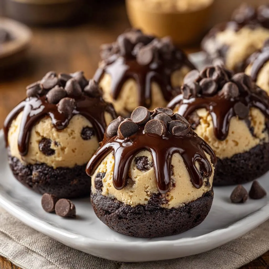 Cheesy bacon corn casserole with a rich chocolate ganache and chocolate chips on top.