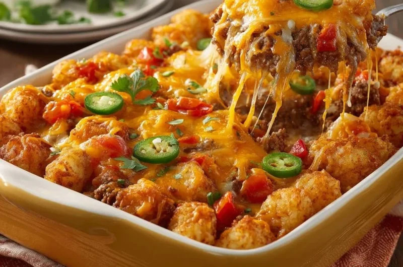Cheesy Beef Tater Tot Casserole