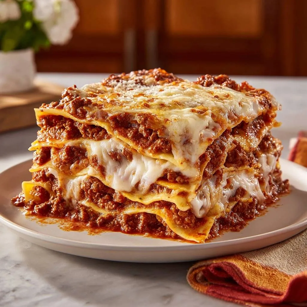 Classic Meaty Lasagna: No-Watery Layers Recipe - recipe image