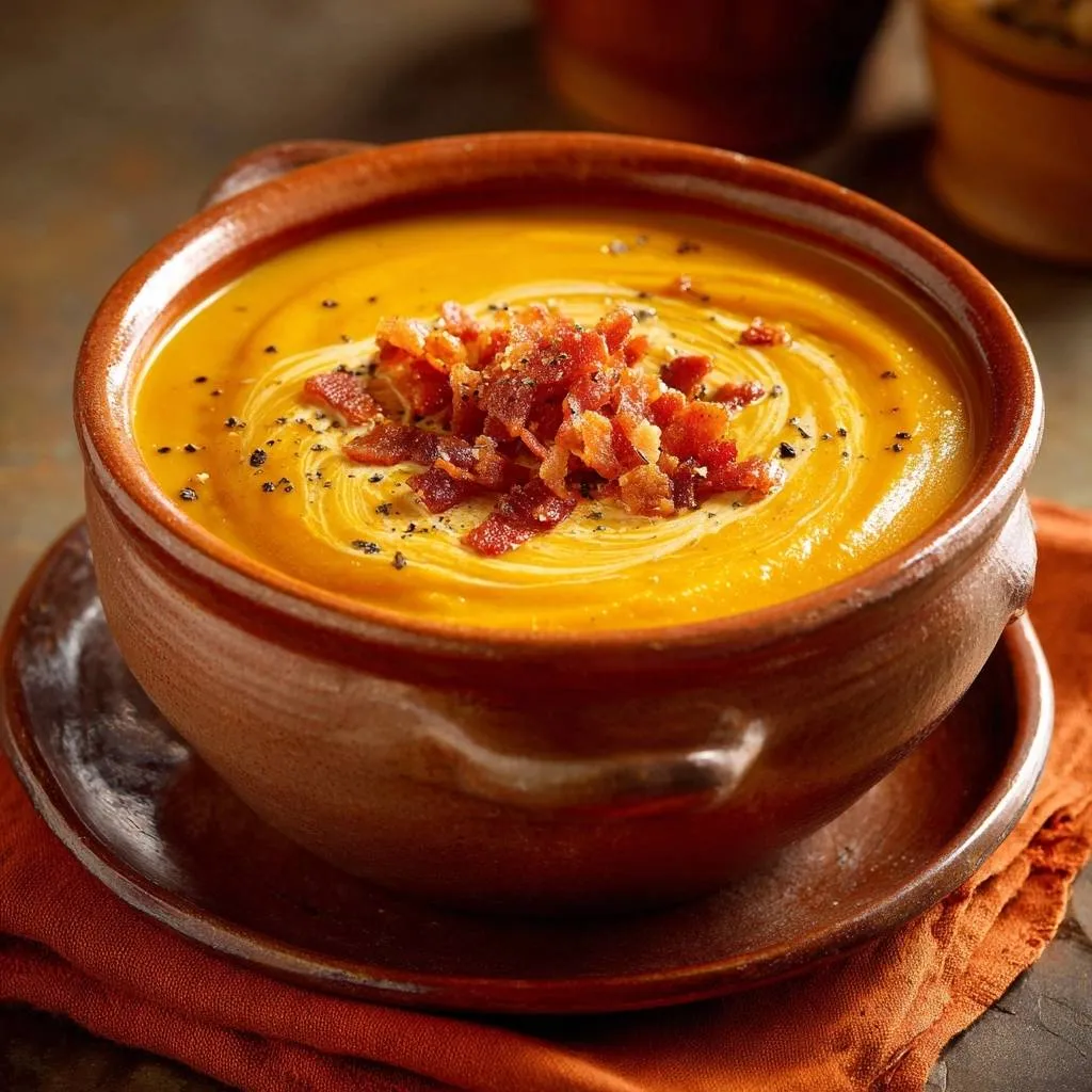 Creamy Pumpkin Bacon Soup: Silky Depth in Every Spoonful - recipe image