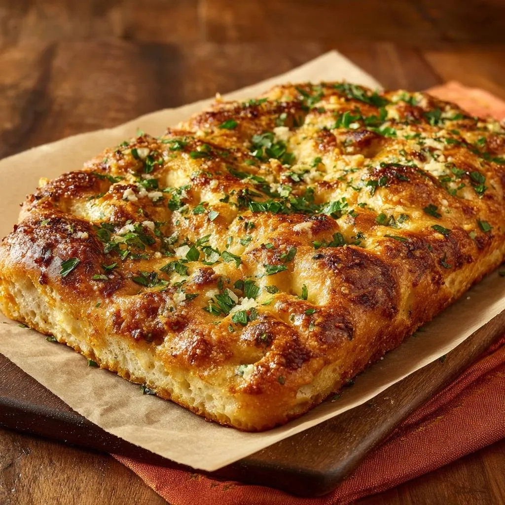 Crispy Garlic Parmesan Focaccia - recipe image