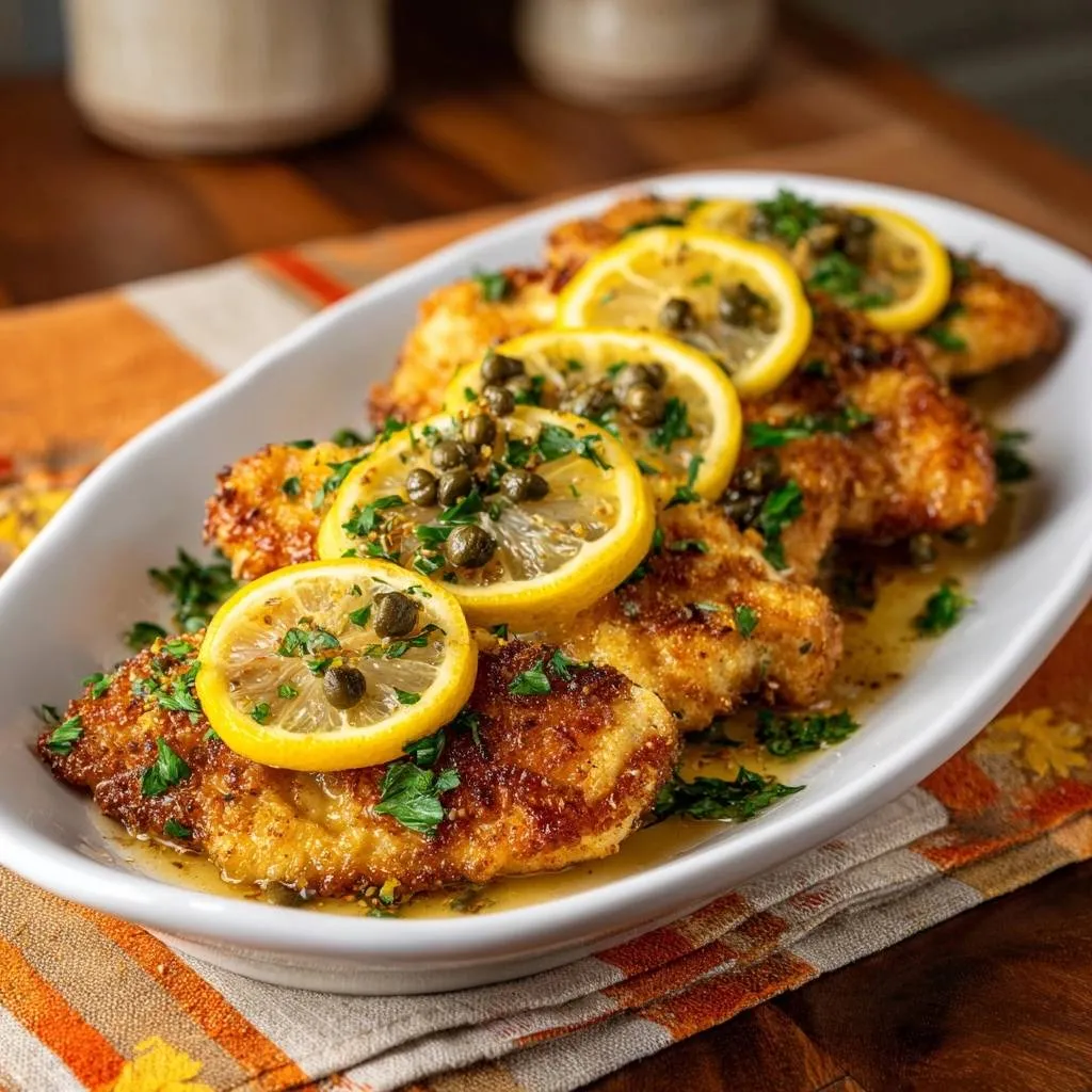 Crispy Lemon Caper Chicken Piccata - recipe image