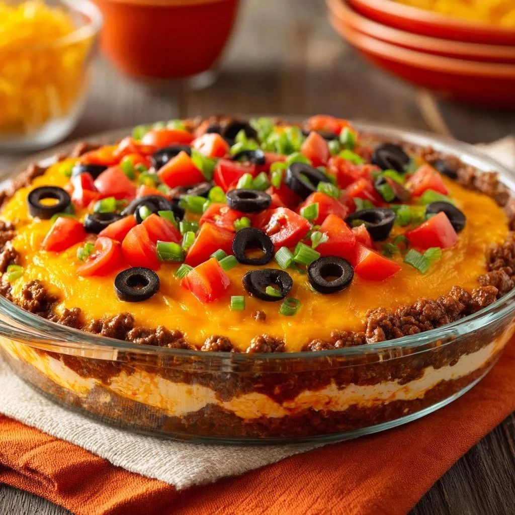 Epic Baked Taco Dip: No Soggy Layers Ever - recipe image