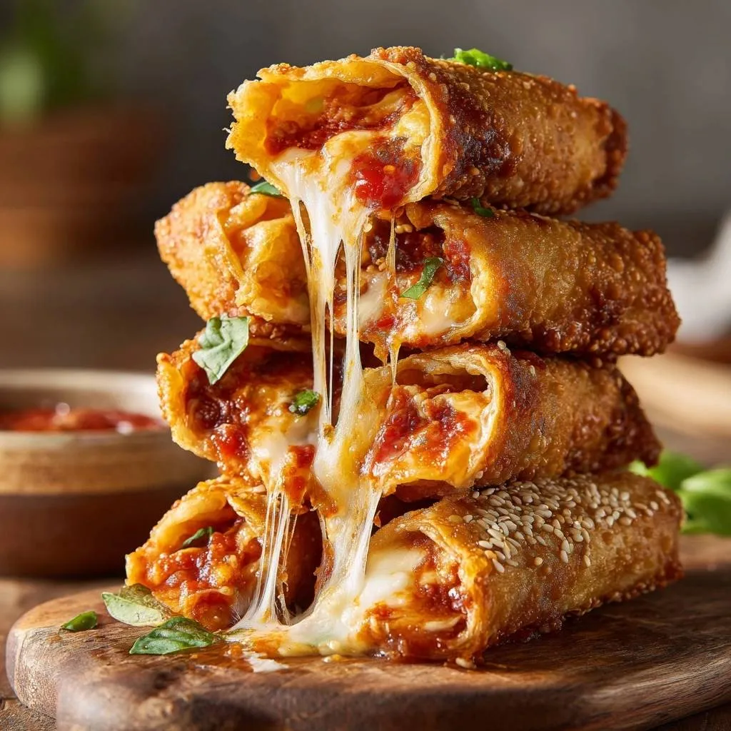 Gooey Pizza Egg Rolls with Leak-Proof Seals - recipe image