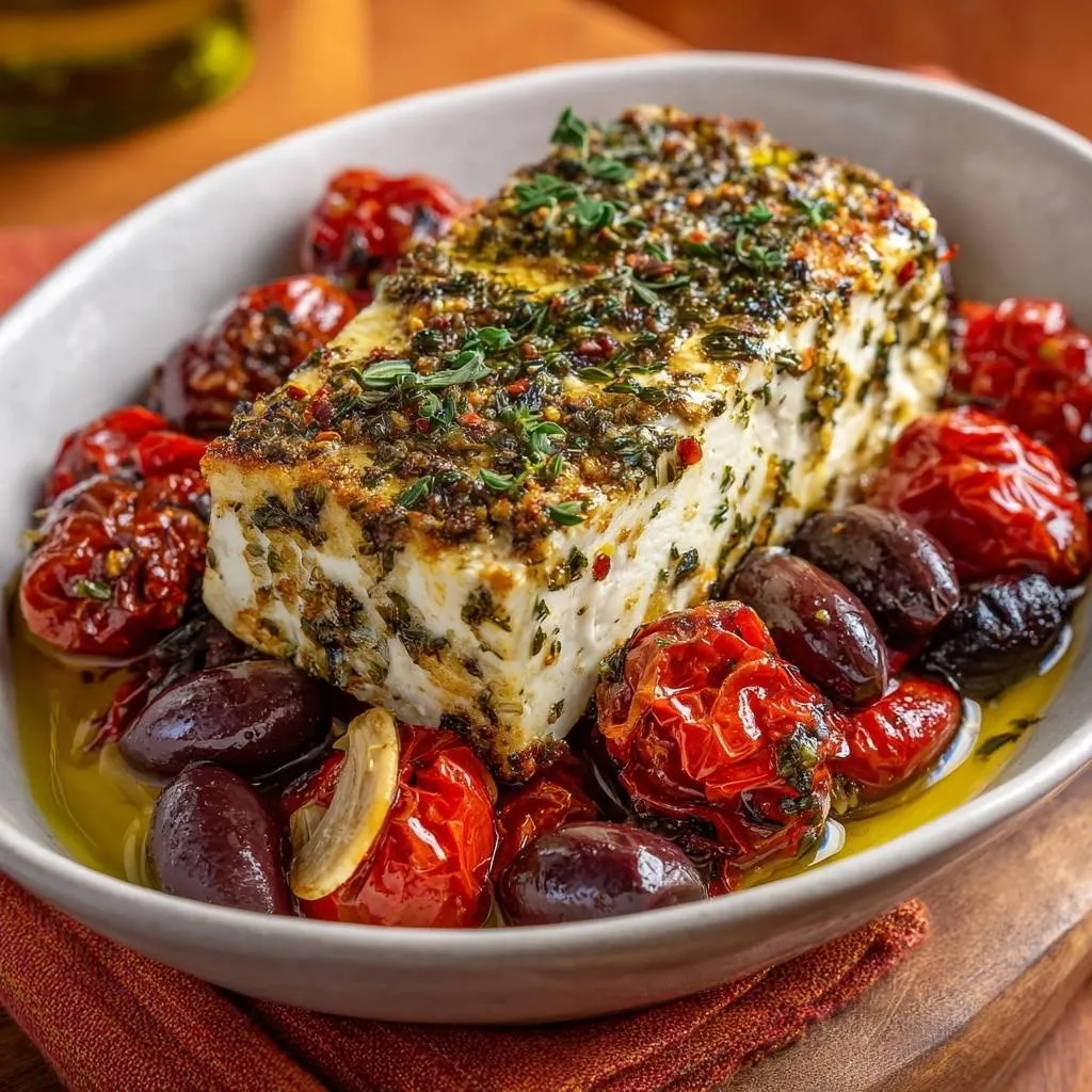 Herb-Crusted Cod with Roasted Tomatoes and Olives - recipe image