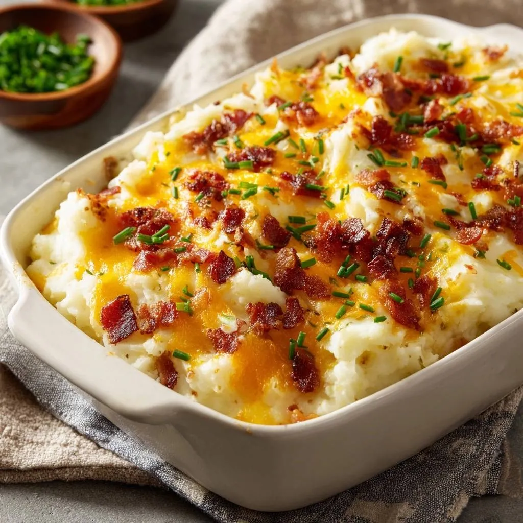 Loaded Cheesy Potato Casserole with Smooth Roux Sauce - recipe image