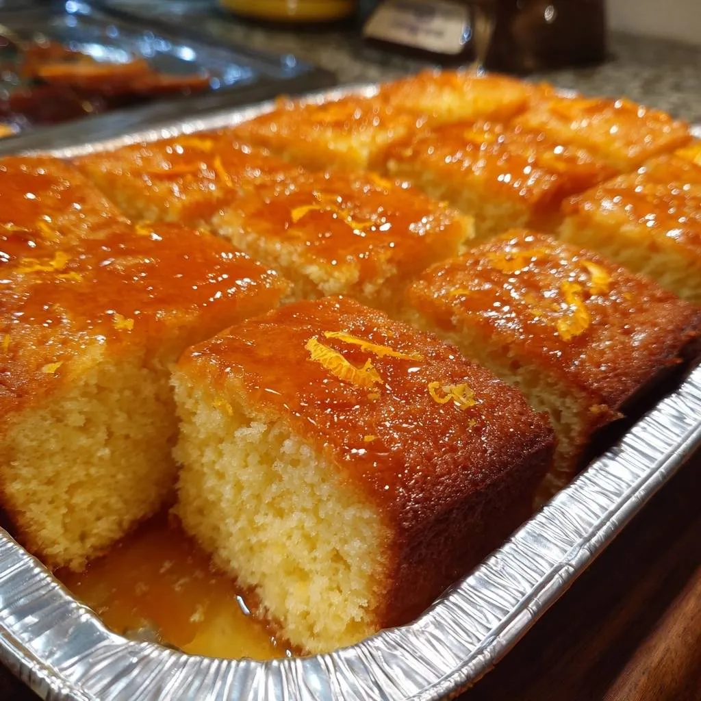 Orange Glazed Cake Squares: No Soggy Bottoms Recipe - recipe image