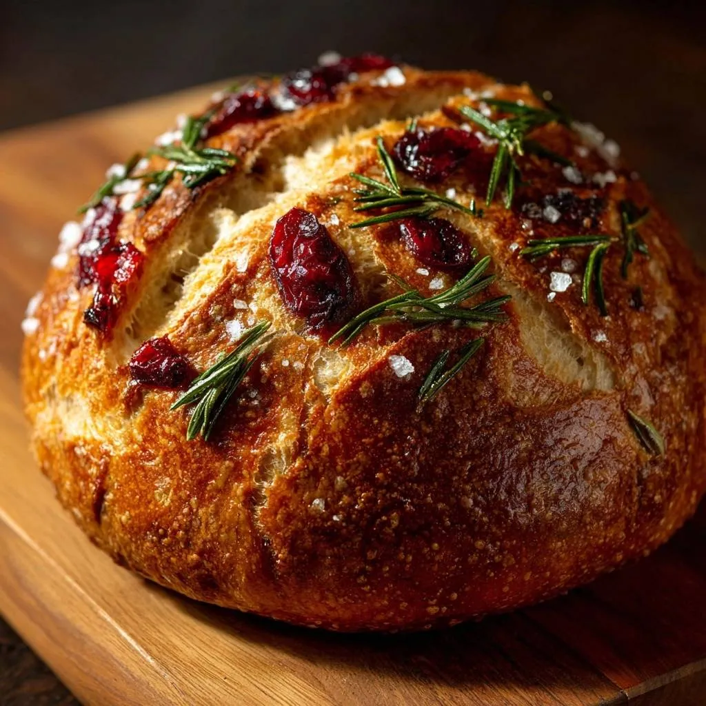 Rosemary Cranberry Artisan Bread Recipe - recipe image