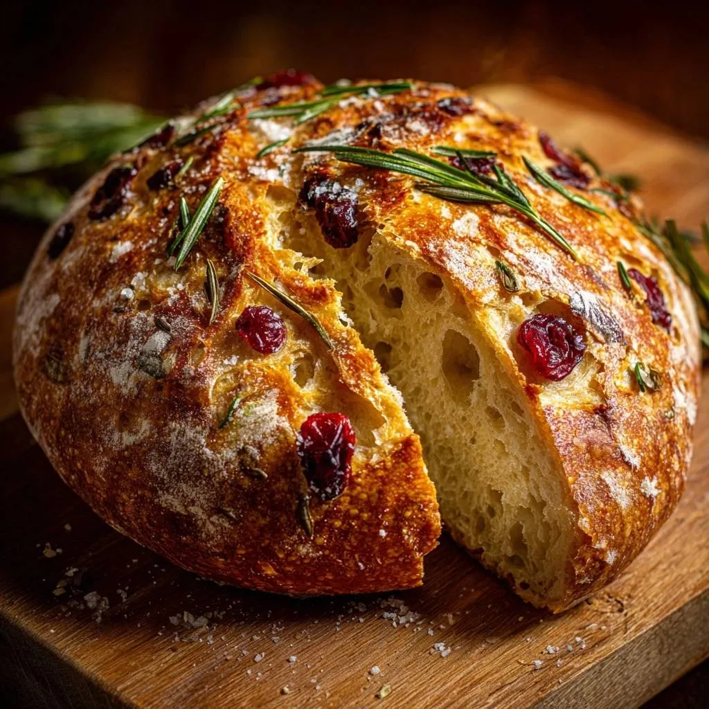 Rosemary Cranberry Artisan Bread Recipe - recipe image