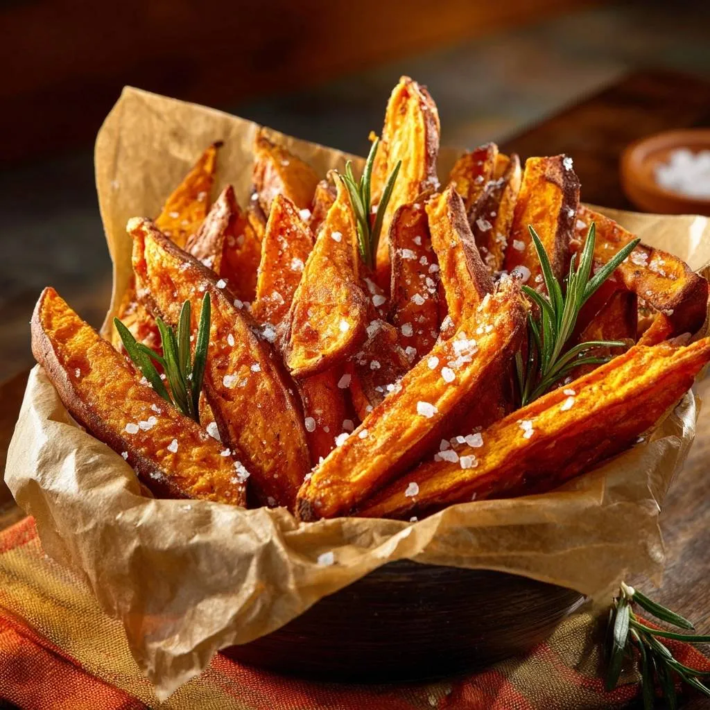 Rosemary Sea Salt Sweet Potato Fries: Crispy Oven Perfection - recipe image