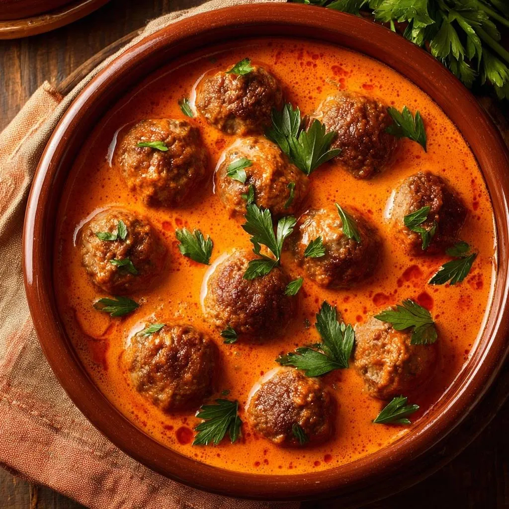 Tender Beef Meatballs in Smoky Tomato Sauce - recipe image