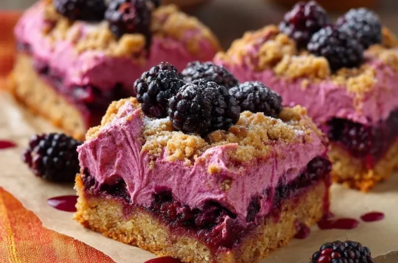 Blackberry Cheesecake Crumble Bars