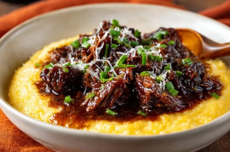 Braised Short Ribs over Creamy Polenta