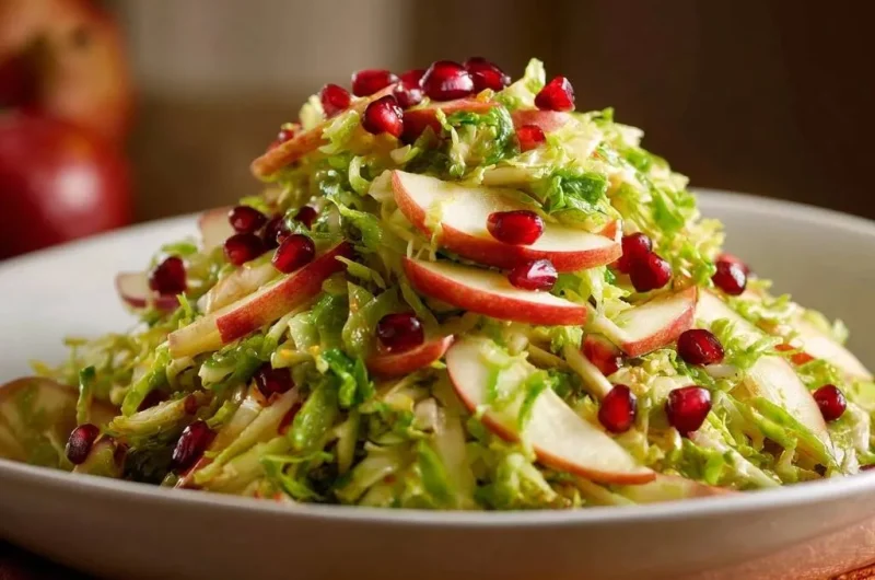 Brussels Apple Pomegranate Salad