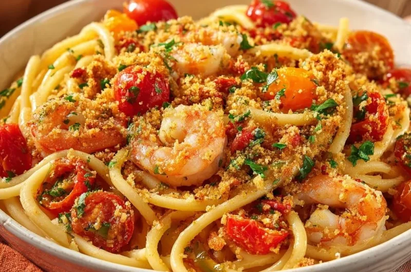 Burst Tomato Shrimp Pasta