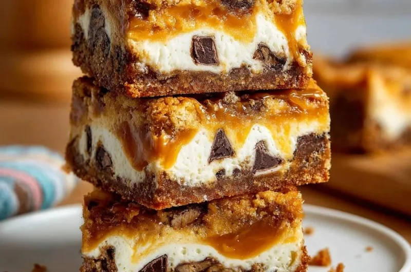 Caramel Chocolate Cheesecake Bars