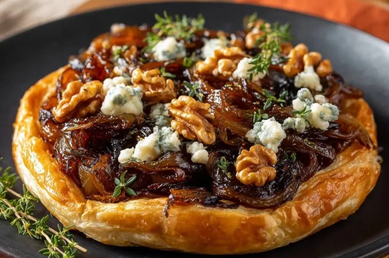 Caramelized Onion Blue Cheese Walnut Tart