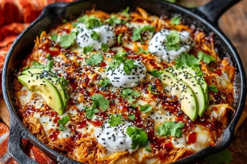 Cheesy Chicken Enchilada Skillet