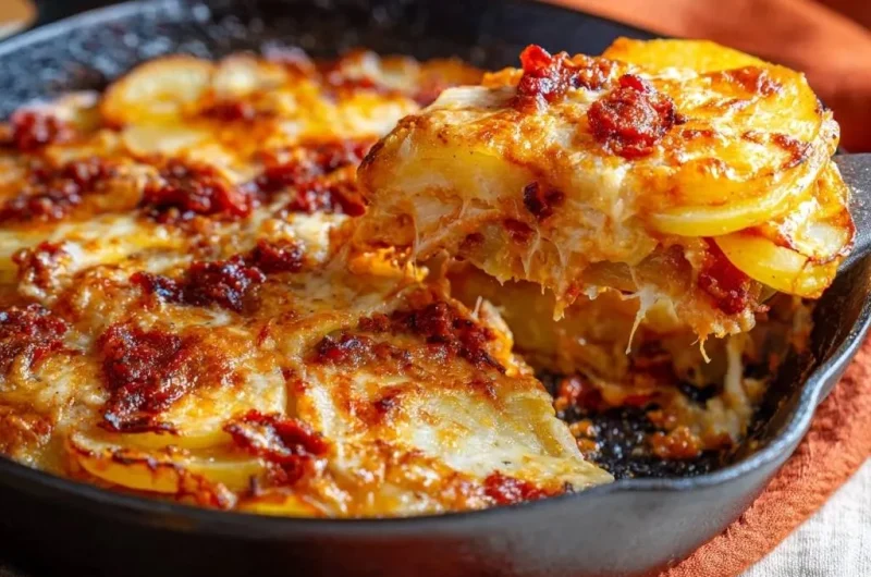 Cheesy Chorizo Skillet Potatoes