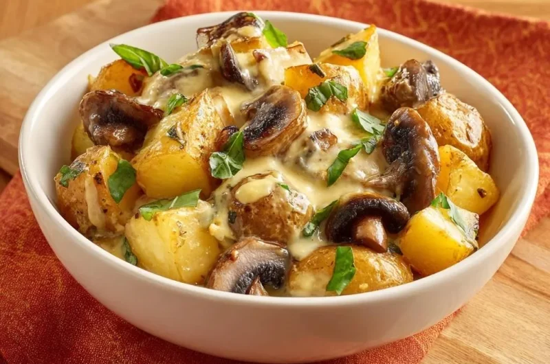 Cheesy Mushroom Baby Potatoes