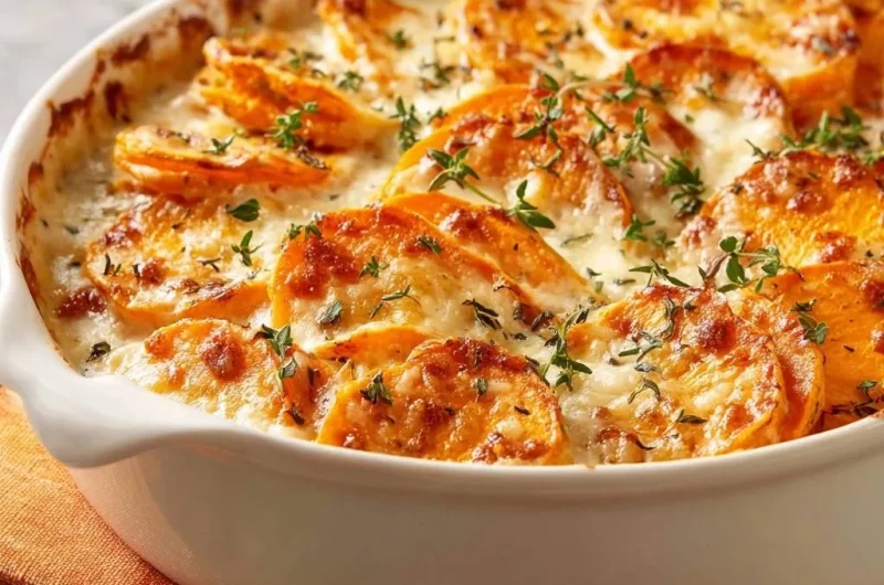 Cheesy Sweet Potato Gratin