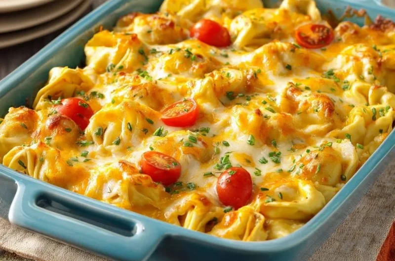 Cheesy Tortellini Tomato Bake