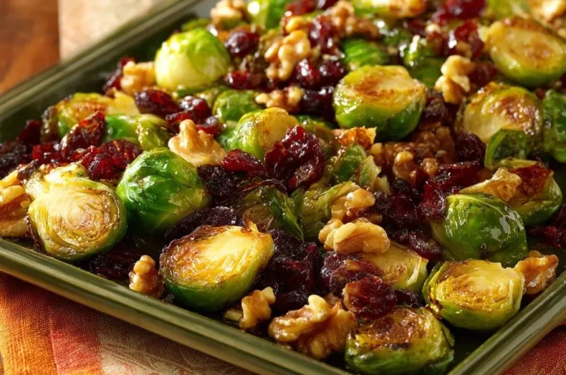 Cranberry Walnut Roasted Brussels Sprouts