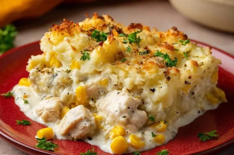Creamy Chicken Corn Potato Bake