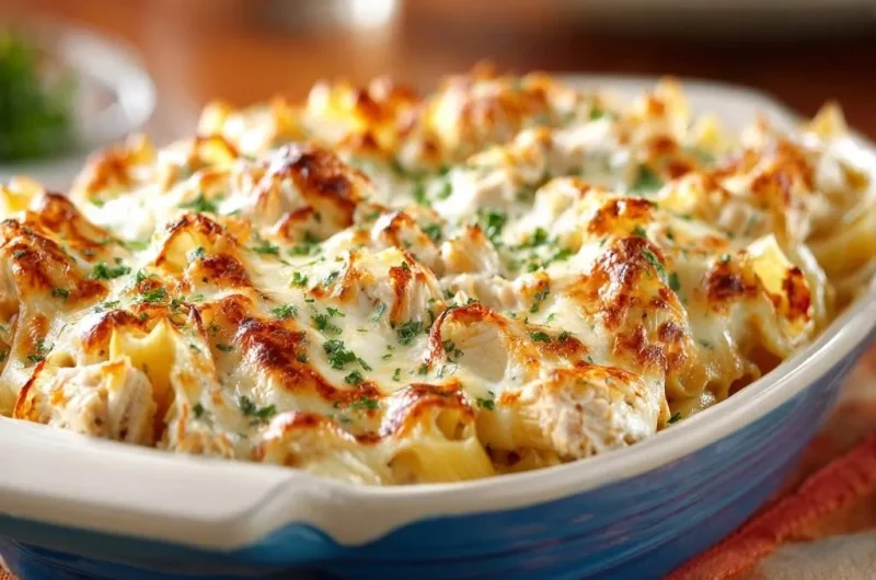 Creamy Chicken Rigatoni Bake