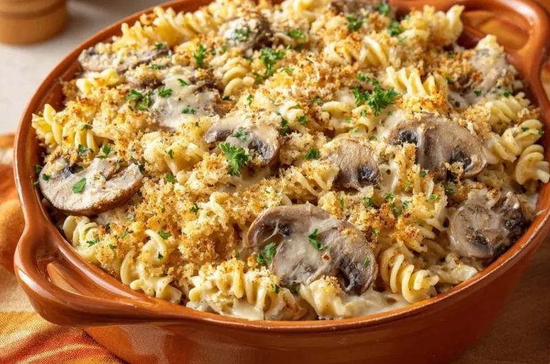 Creamy Mushroom Fusilli Bake
