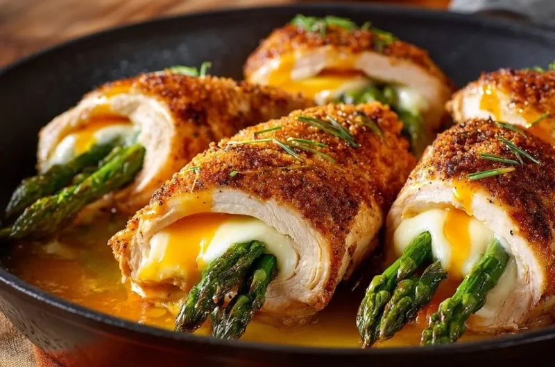 Crispy Asparagus and Cheese Stuffed Chicken